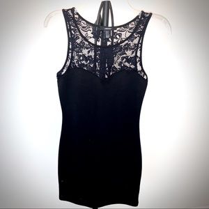 EUC Forever 21 Mini Dress with Lace neckline Sz M